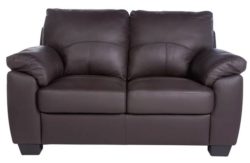 HOME New Logan Regular Leather/Leather Effect Sofa - Choc